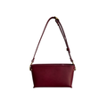 Raven Bordeaux leather belt bag with brass hardware and adjustable shoulder strap on white background